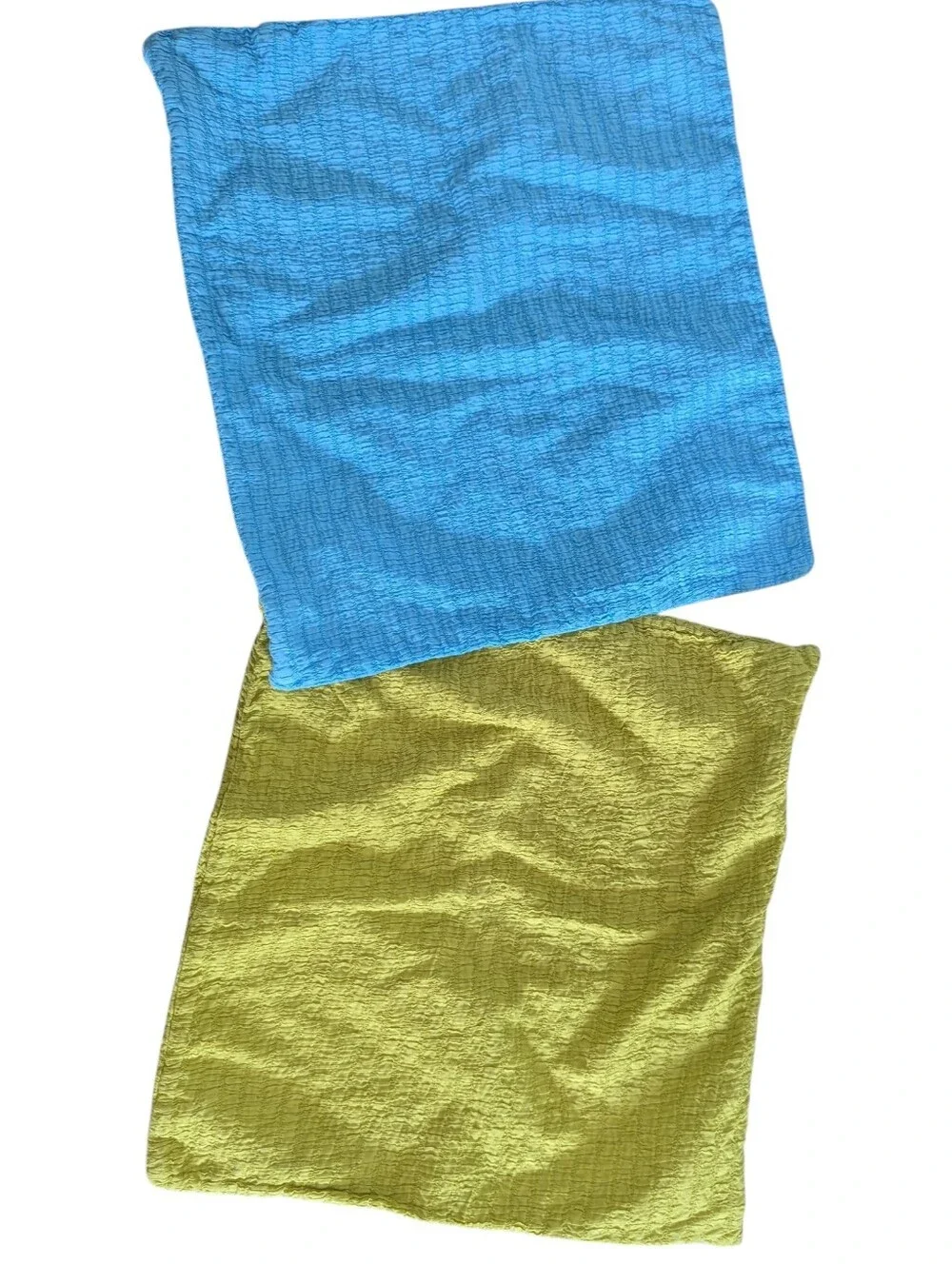 Crate & Barrel Echo Set of 2 Pillow Covers Green Blue 18